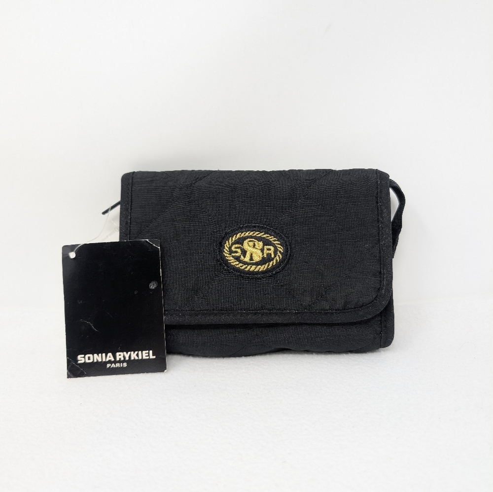 Rare Never Used! Sonia Rykiel Paris Black Quilted Cosmetic/Clutch Bag with Tag